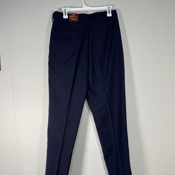 Louis Martin Wool Blend Pleated Uniform Dress Pants Women's 12 Navy Blue NWT - Picture 2 of 15